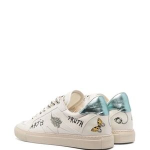 Zadig & Voltaire Women's LA Flash Art Print Low Top Sneakers Sz 39
